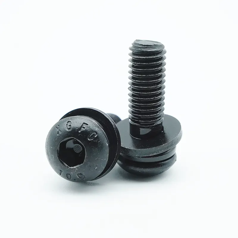 Sort oxid hex socket -knap hovedkombination skruer