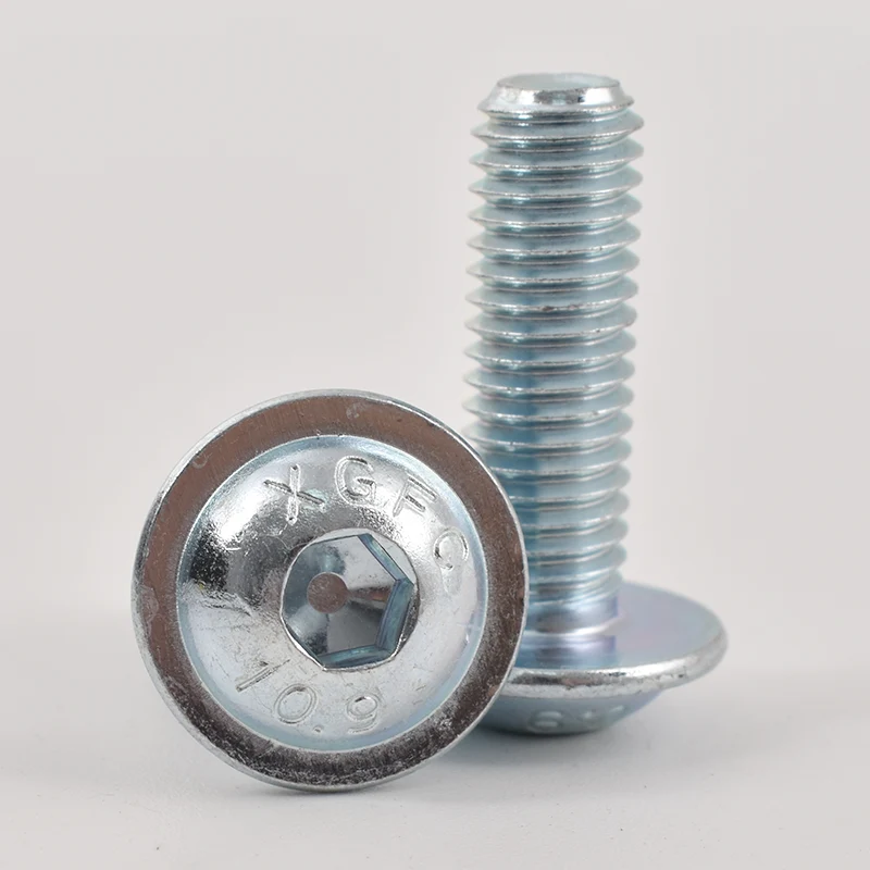 Galvaniseret hex -socket -knaphovedskruer med krave