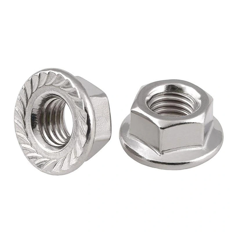 Nikkelbelagte hexmøtrikker med flange